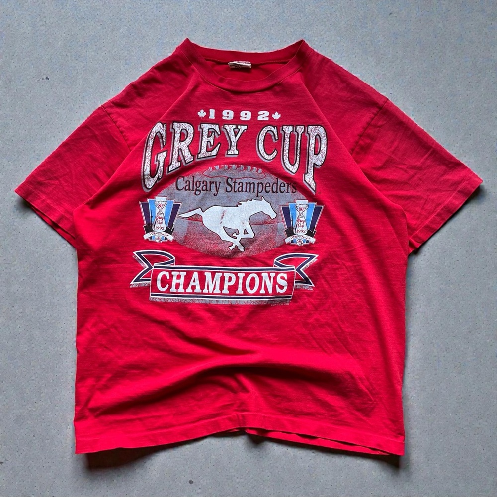 vintage 1992 calgary stampeders grey cup tee